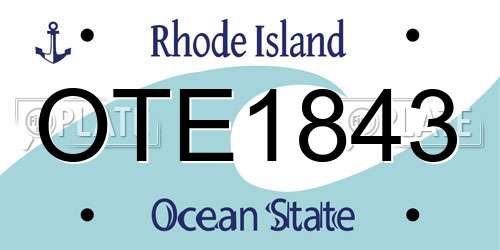 OTE1843 Rhode Island License Plate