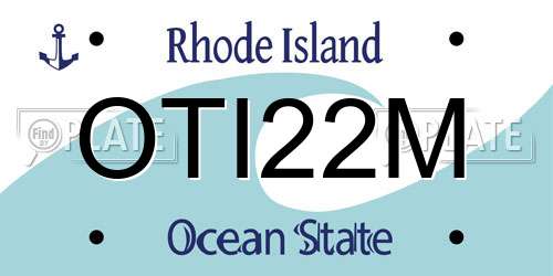 OTI22M Rhode Island License Plate
