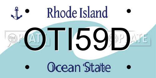 OTI59D Rhode Island License Plate