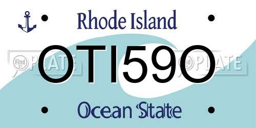 OTI59O Rhode Island License Plate