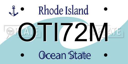 OTI72M Rhode Island License Plate
