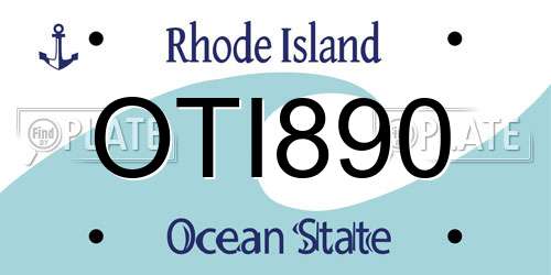 OTI890 Rhode Island License Plate