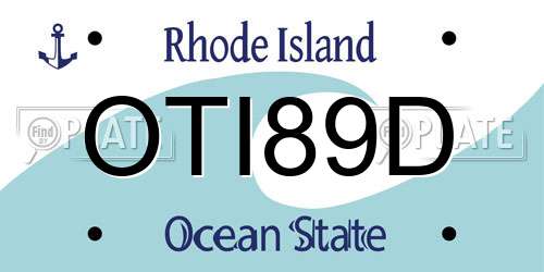 OTI89D Rhode Island License Plate