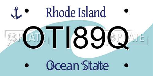 OTI89Q Rhode Island License Plate