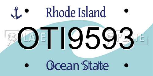 OTI9593 Rhode Island License Plate