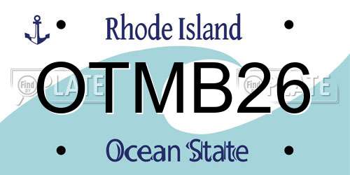 OTMB26 Rhode Island License Plate