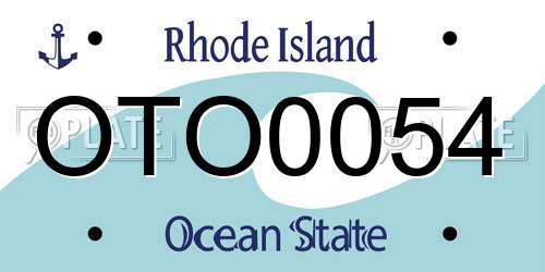 OTO0054 Rhode Island License Plate