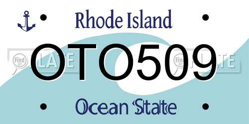 OTO509 Rhode Island License Plate