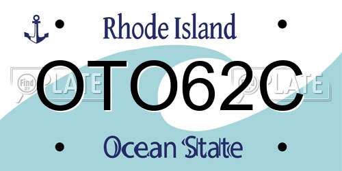 OTO62C Rhode Island License Plate