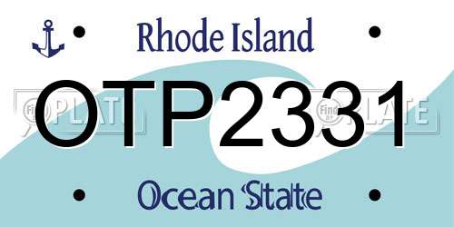 OTP2331 Rhode Island License Plate