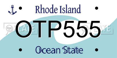 OTP555 Rhode Island License Plate