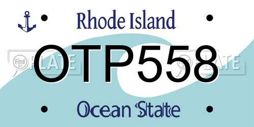 OTP558 Rhode Island License Plate