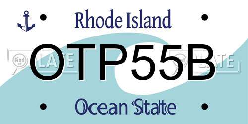 OTP55B Rhode Island License Plate