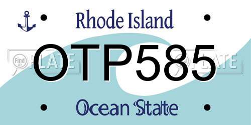 OTP585 Rhode Island License Plate