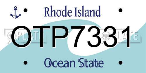 OTP7331 Rhode Island License Plate