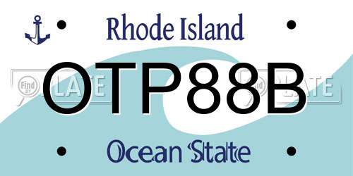 OTP88B Rhode Island License Plate