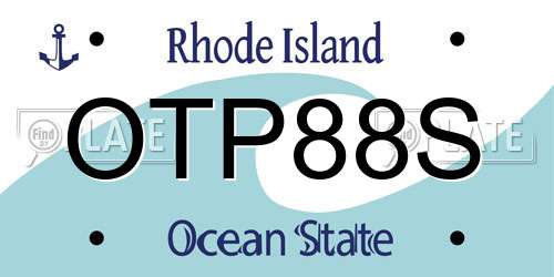 OTP88S Rhode Island License Plate