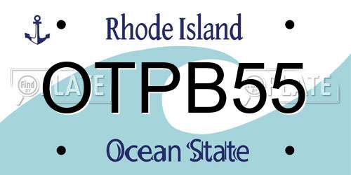 OTPB55 Rhode Island License Plate