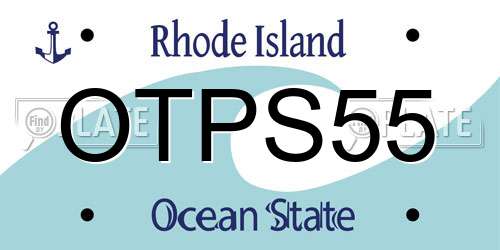 OTPS55 Rhode Island License Plate