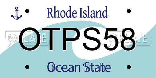OTPS58 Rhode Island License Plate