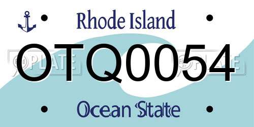 OTQ0054 Rhode Island License Plate