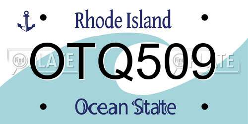 OTQ509 Rhode Island License Plate