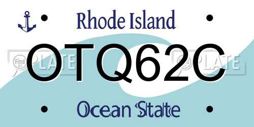 OTQ62C Rhode Island License Plate