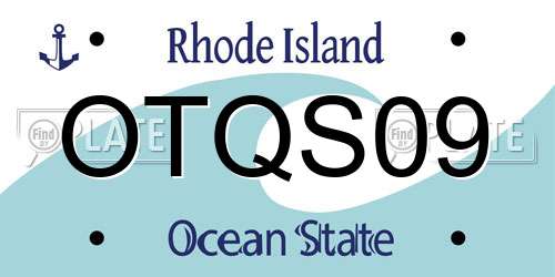 OTQS09 Rhode Island License Plate