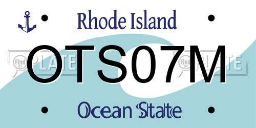 OTS07M Rhode Island License Plate