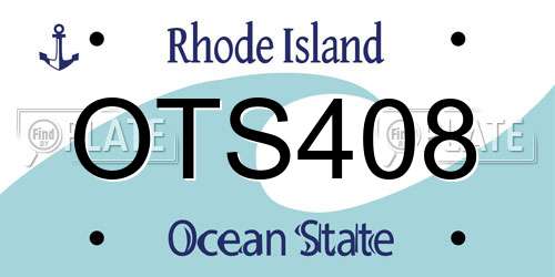 OTS408 Rhode Island License Plate
