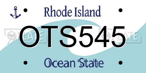 OTS545 Rhode Island License Plate