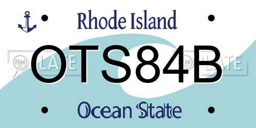 OTS84B Rhode Island License Plate