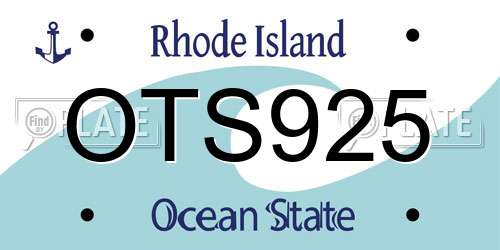 OTS925 Rhode Island License Plate
