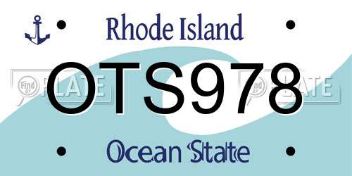 OTS978 Rhode Island License Plate
