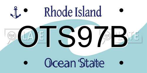 OTS97B Rhode Island License Plate