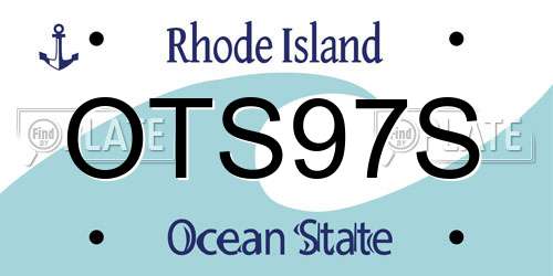 OTS97S Rhode Island License Plate