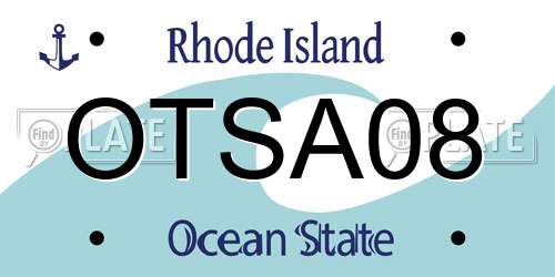 OTSA08 Rhode Island License Plate