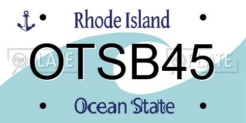 OTSB45 Rhode Island License Plate