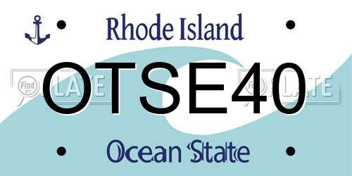 OTSE40 Rhode Island License Plate