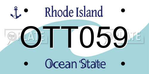 OTT059 Rhode Island License Plate