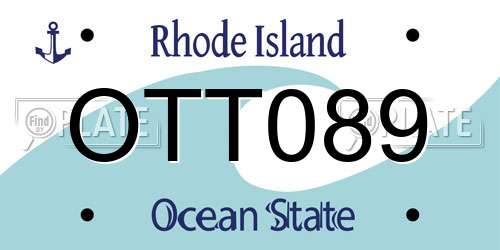 OTT089 Rhode Island License Plate