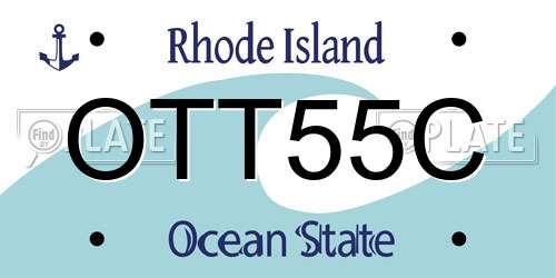 OTT55C Rhode Island License Plate