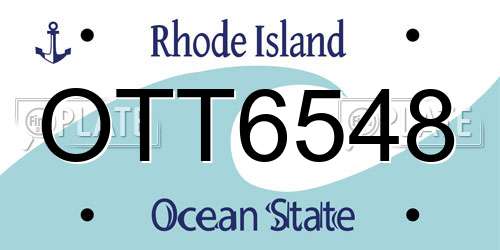 OTT6548 Rhode Island License Plate