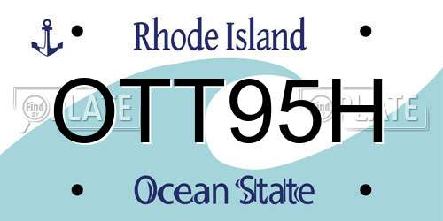 OTT95H Rhode Island License Plate