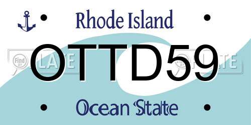 OTTD59 Rhode Island License Plate