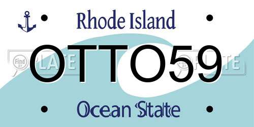 OTTO59 Rhode Island License Plate