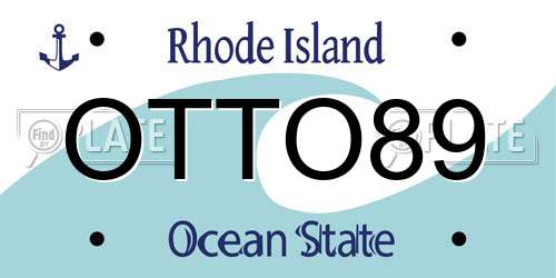 OTTO89 Rhode Island License Plate