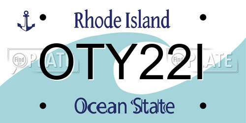 OTY22I Rhode Island License Plate