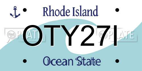 OTY27I Rhode Island License Plate