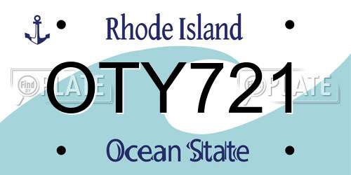 OTY721 Rhode Island License Plate
